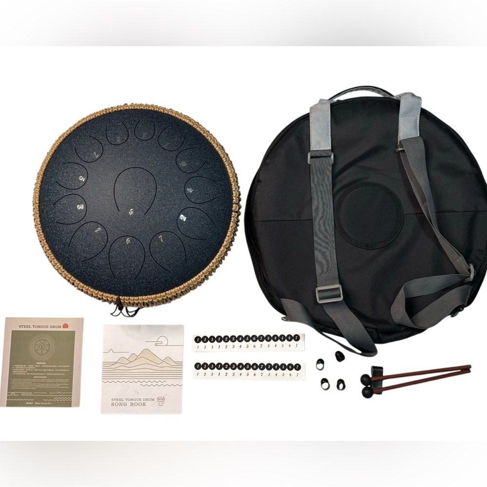 Steel Tongue Drum | Easy to Play | Relaxation & Stress Relief(14in 13note Navy)